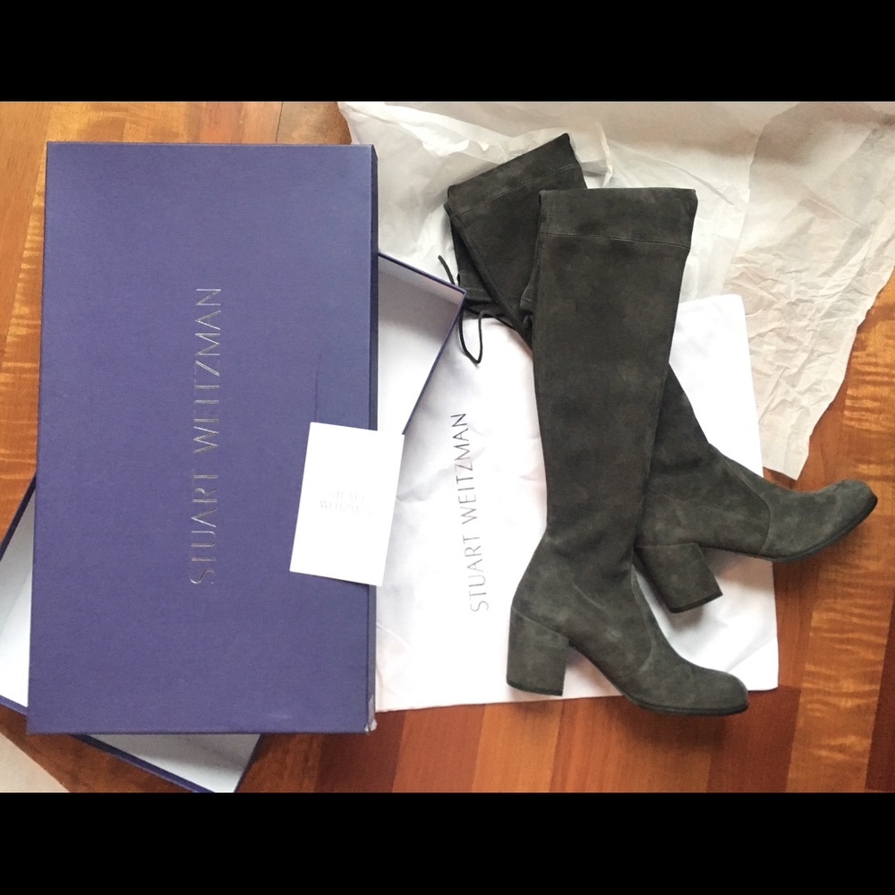 Stuart Weitzman Tieland Slate Suede 7M
